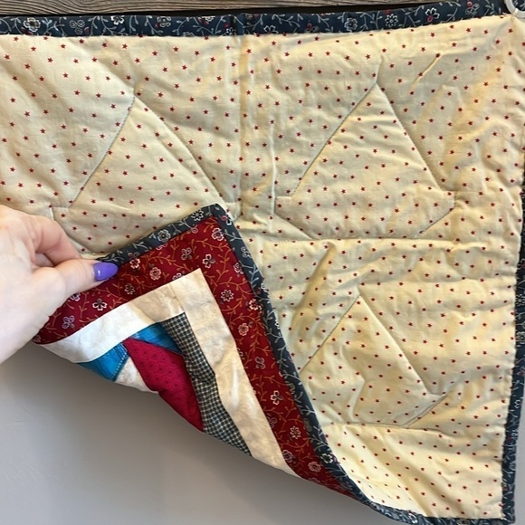 Patchwork Quilt Wall Hanging Sailboat Nautical 14.5” Square - Picture 4 of 6